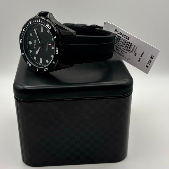 Fossil Dalton BQM2886 Men’s 42mm Black Silicone Strap Quartz Watch NIBWT - Picture 4 of 17